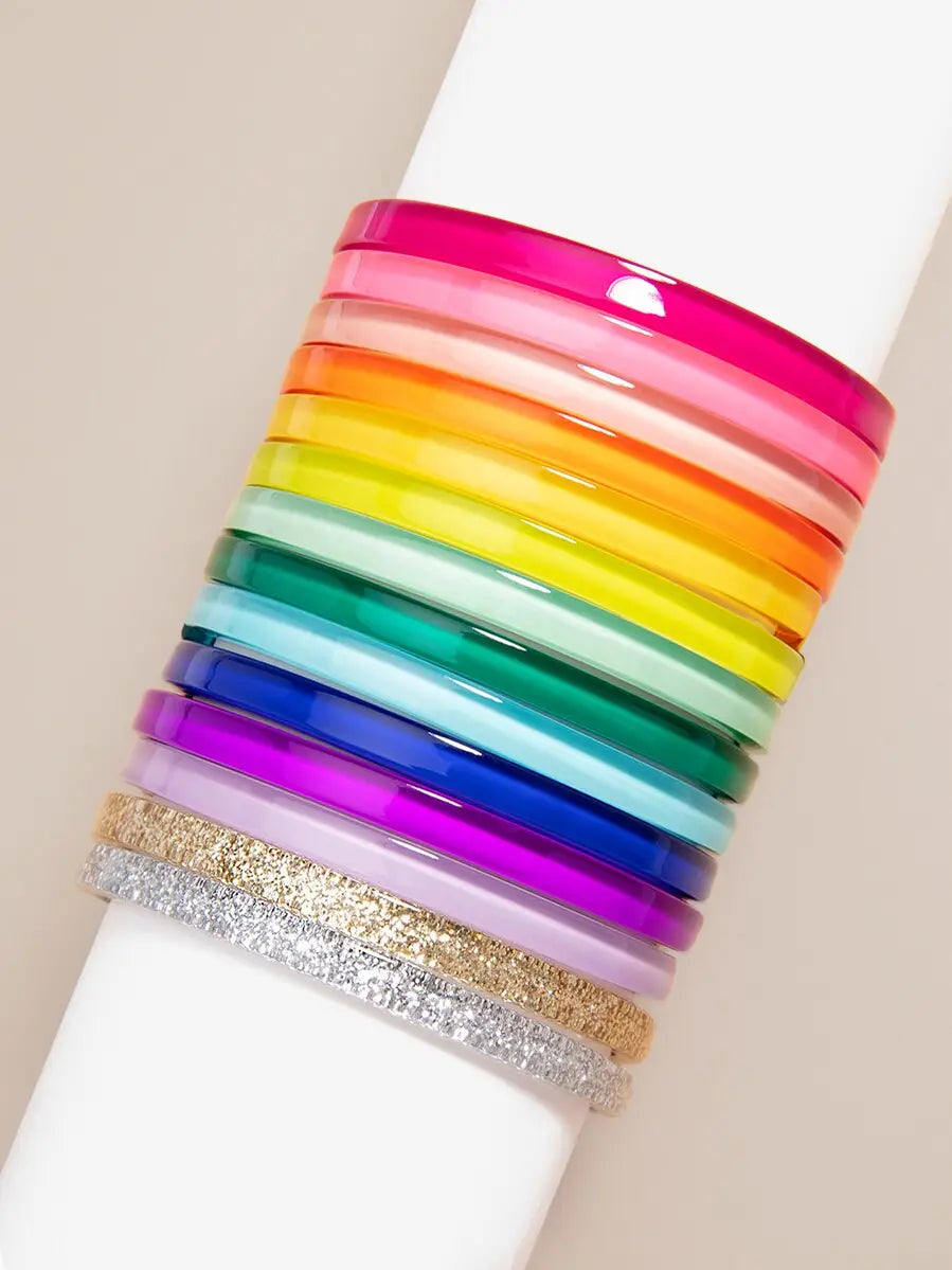 Acrylic Resin Stackable Bangle Bracelets - Quirks!