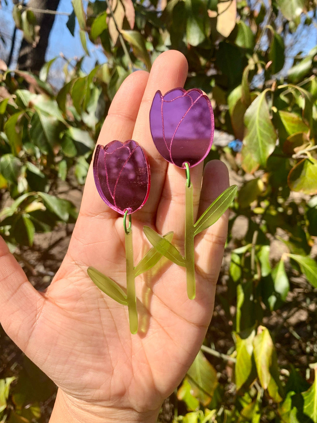 Tulips Acrylic Statement Earrings