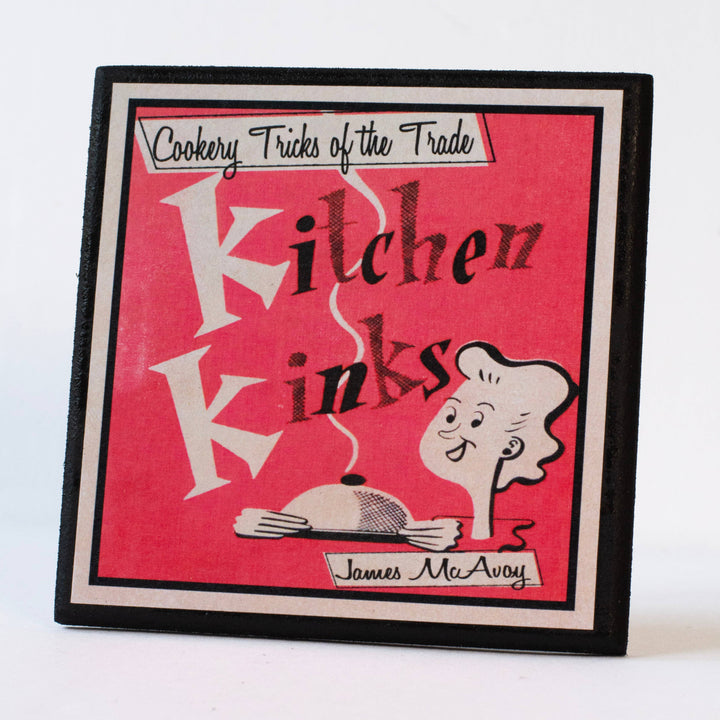 Funny Vintage Cookbook Cover Kitchen Coasters