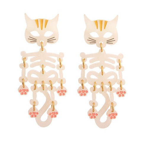 Skeleton Cat Earrings by LaliBlue