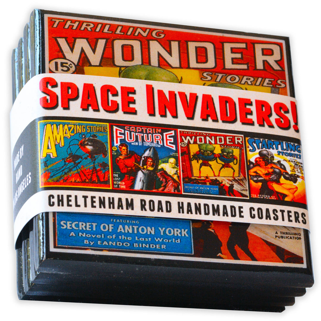Space Invaders! Vintage Science Fiction Coaster Set