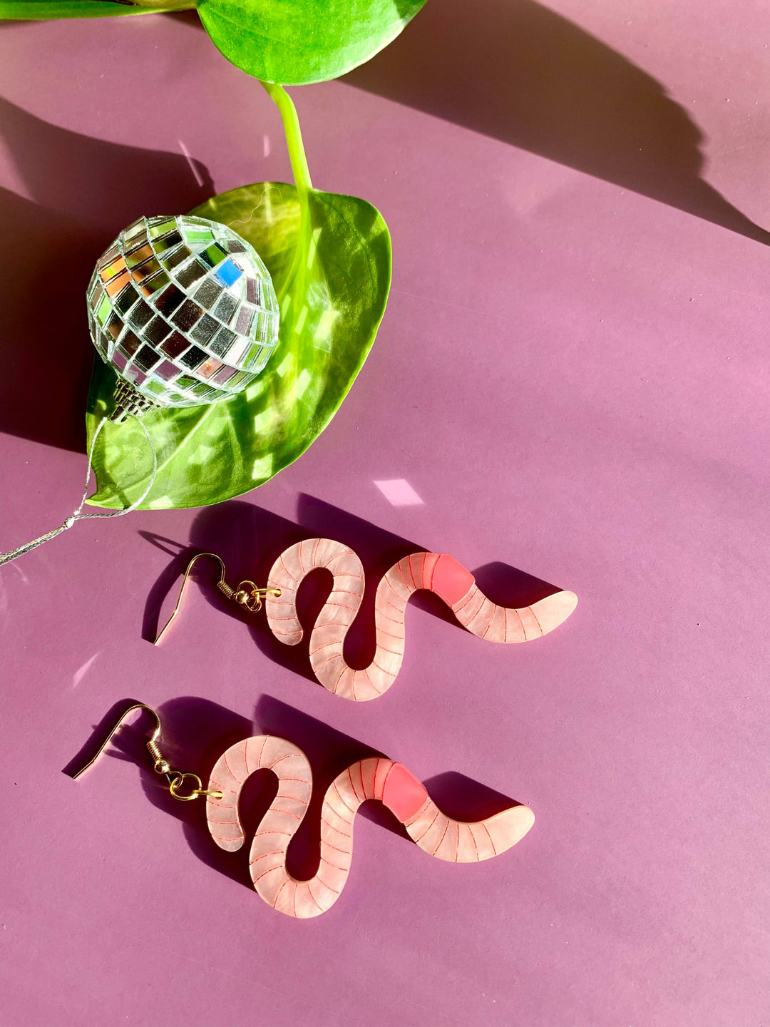 Wiggly Worms Acrylic Statement Earrings
