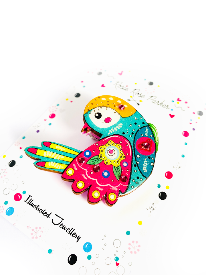 Abstract Bird Brooch by Rosie Rose Parker