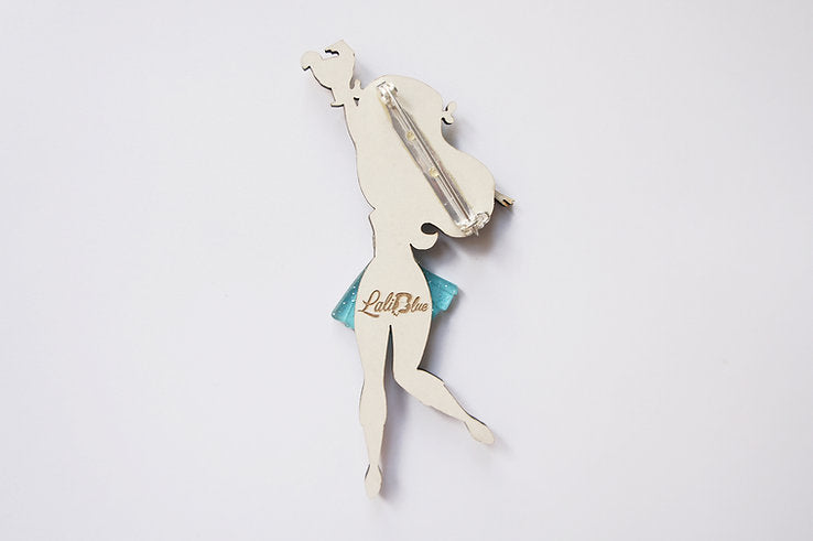 Skeleton Woman Brooch by LaliBlue