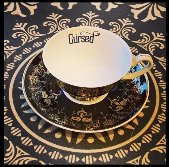 Black Nouveau Cursed Cup and Saucer