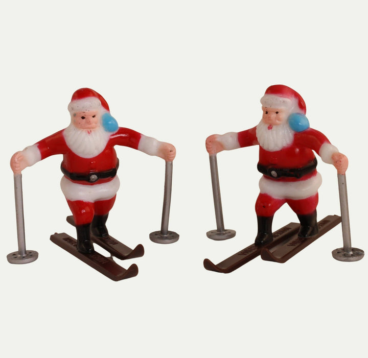 Santa Skiers - 1960 Vintage - Two Figures