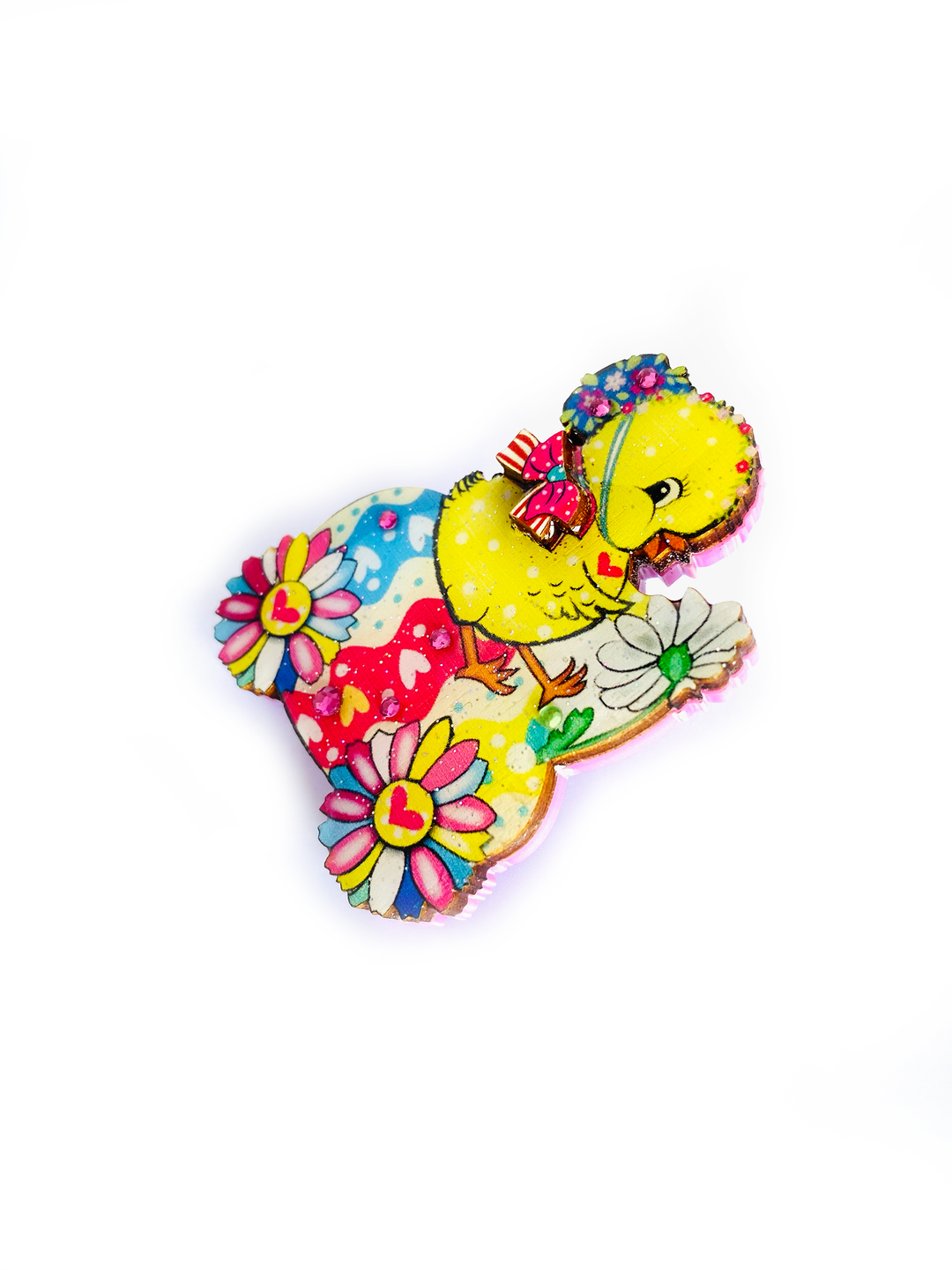 Chickadee Goes Riding Brooch by Rosie Rose Parker