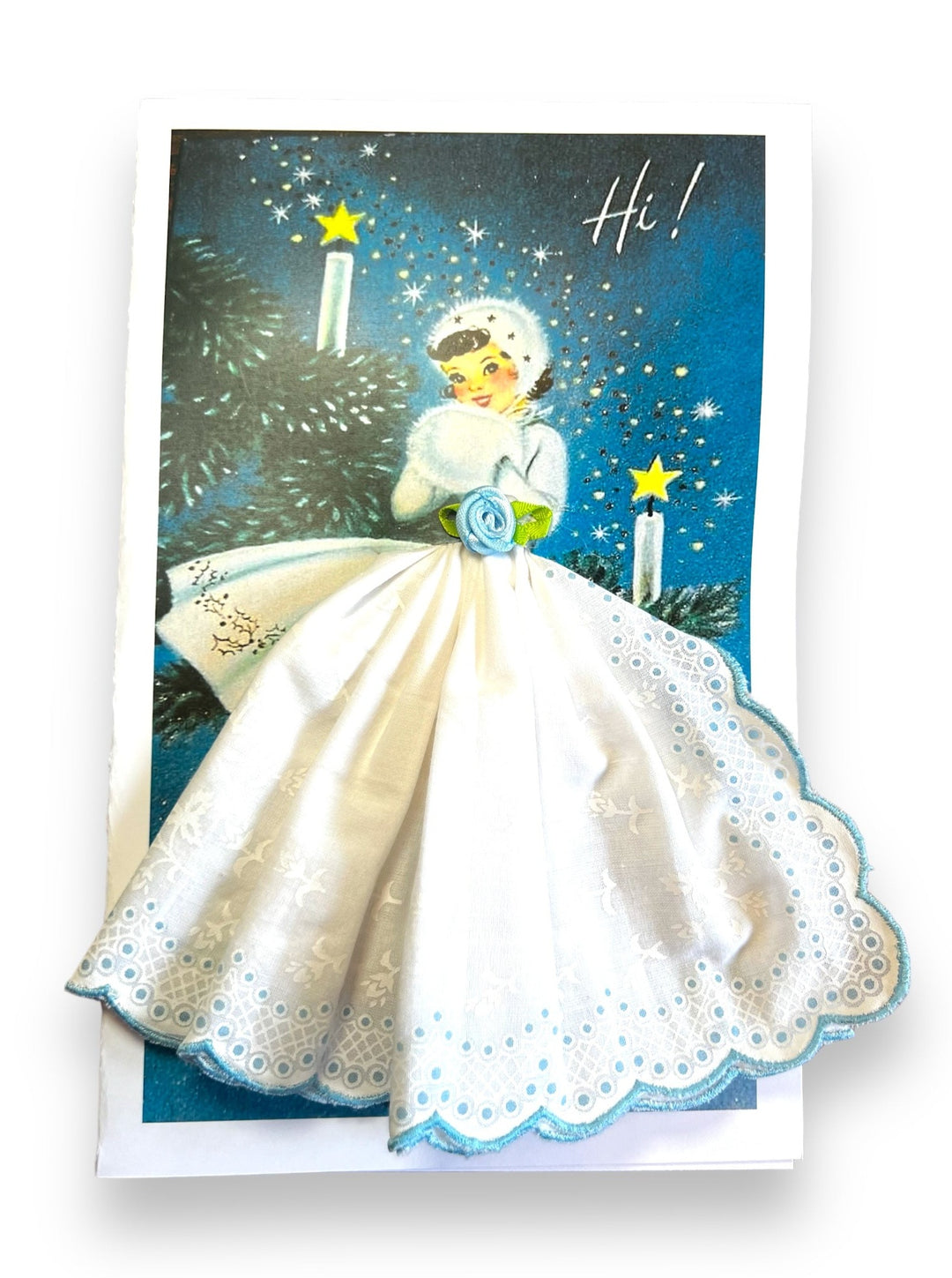 Snow Queen Christmas Hankie Card
