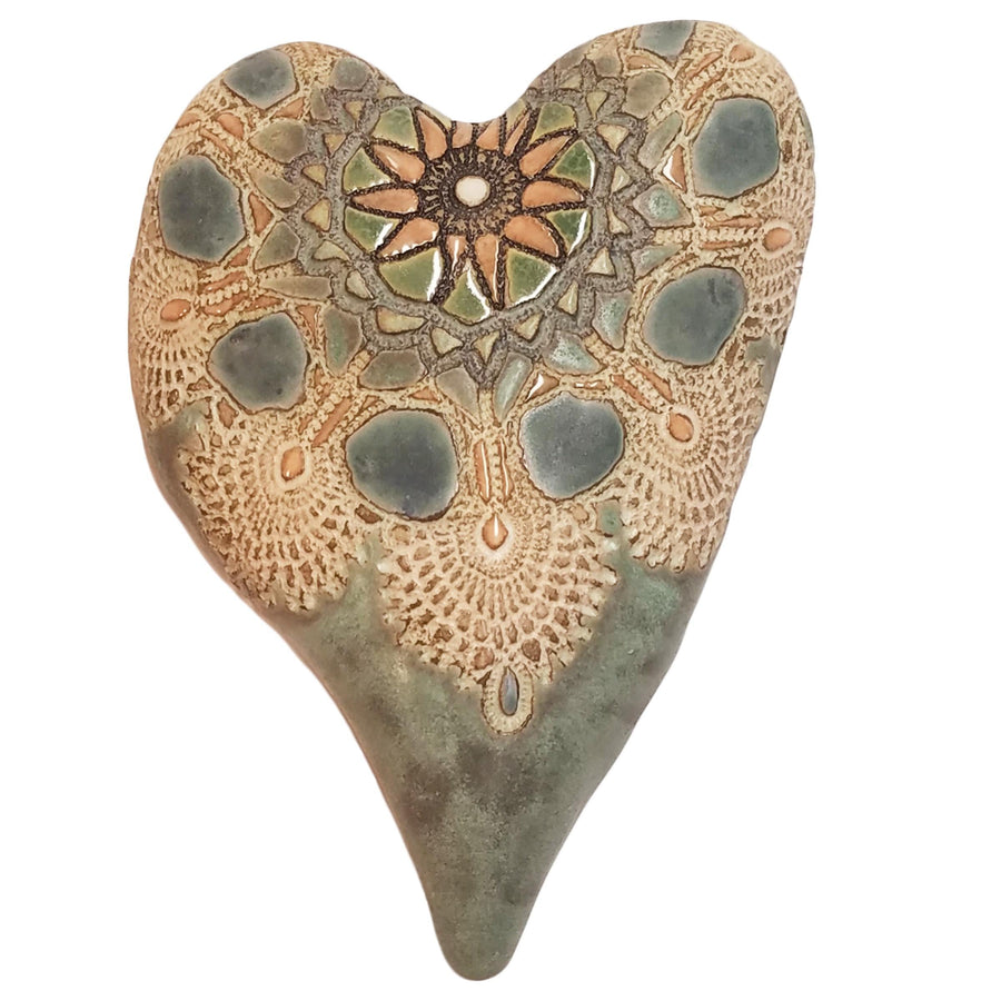 Aunt Jules in Old Copper Wall Heart by Laurie Pollpeter Eskenazi - Quirks!