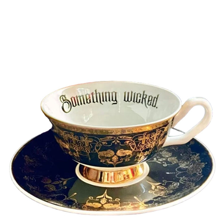 Black Nouveau Something Wicked cup and saucer