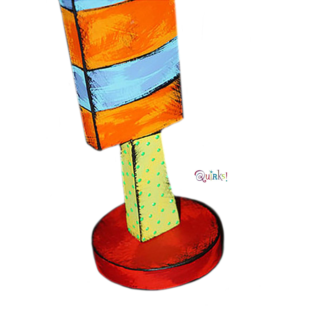 Blue and Orange Striped Wall Art Tree by Tra Art Studio - Quirks!
