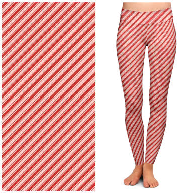 "Candy Cane Lane" Buttery Soft Leggings by Lipstick & Chrome