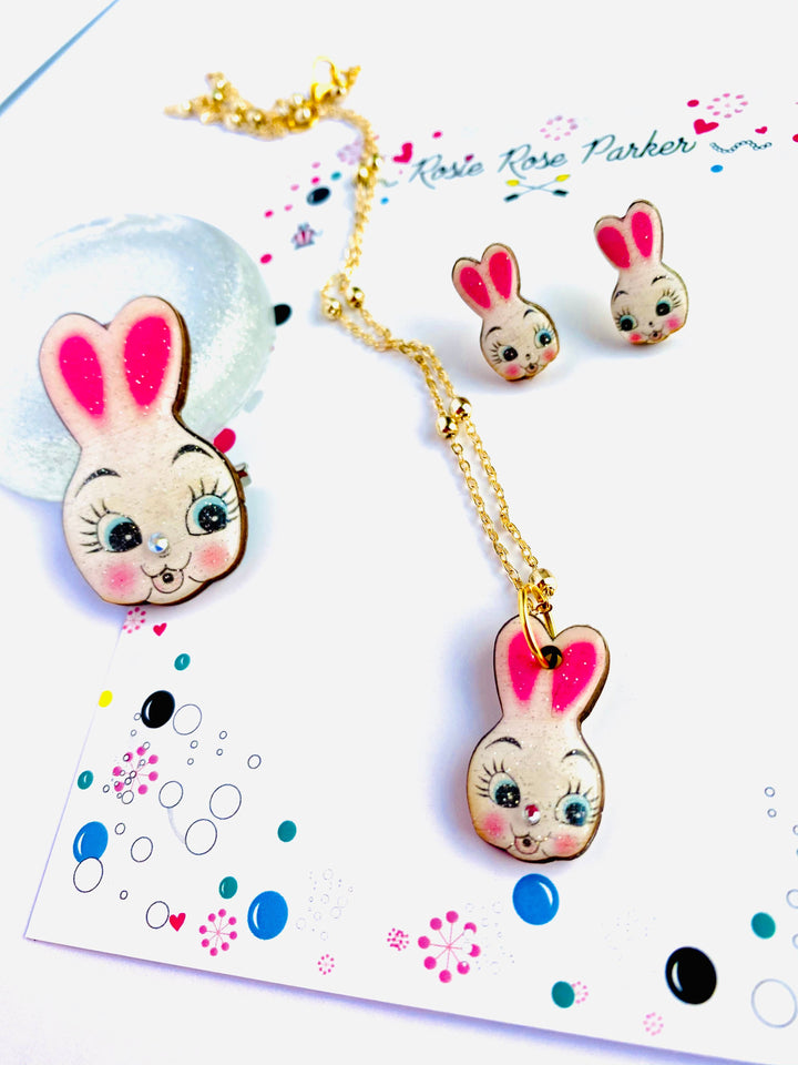 Dainty Easter Bunny Earrings by Rosie Rose Parker