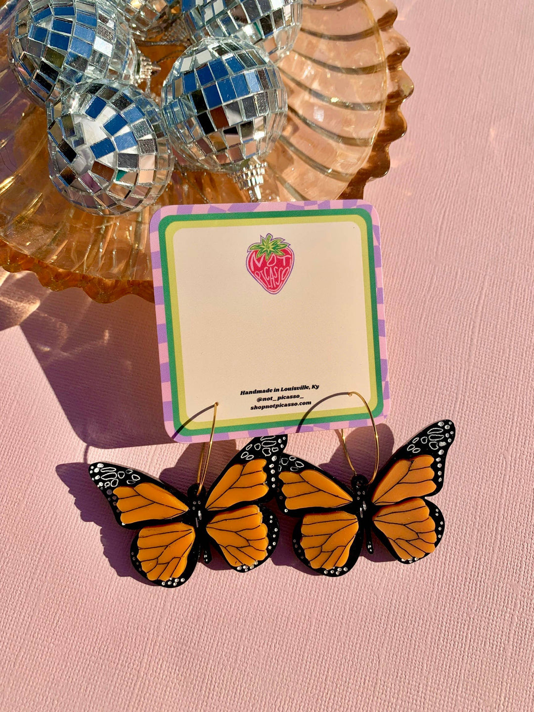 Monarch Butterflies Acrylic Statement Earrings