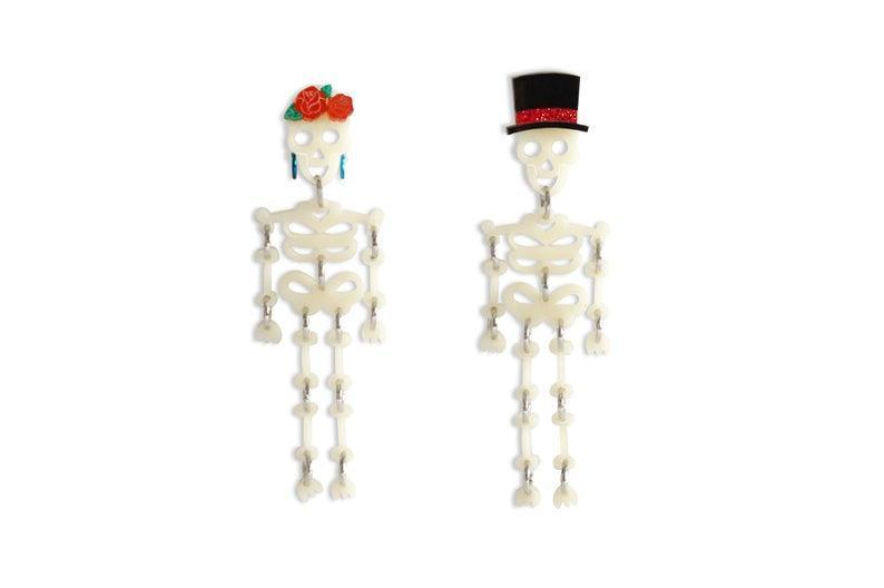 Day of the Dead Skeleton Earrings by Laliblue - Quirks!