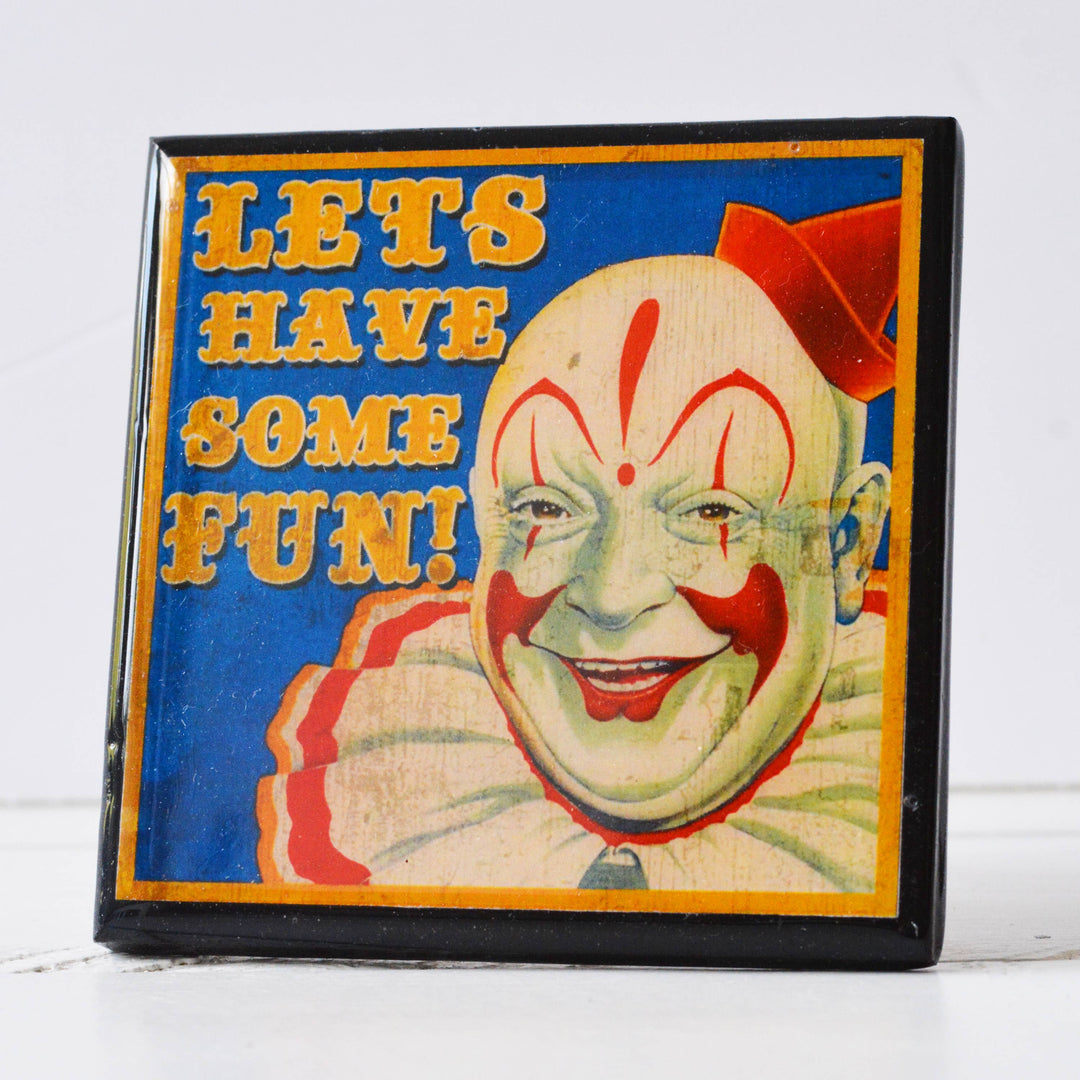 Creepy Clown Halloween Drink Coaster Set