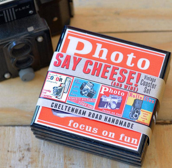 Say Cheese!: Classic Camera Drink Coaster Set
