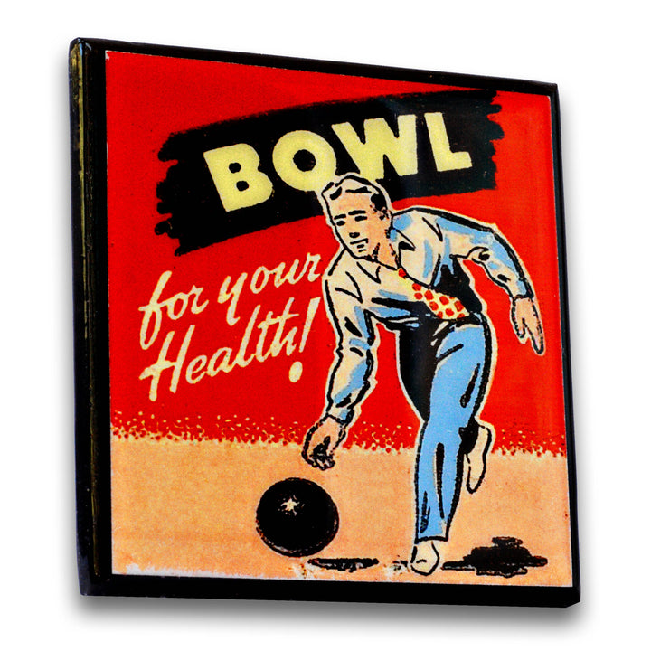 Lets Bowl!  Vintage Bowling Coaster Set
