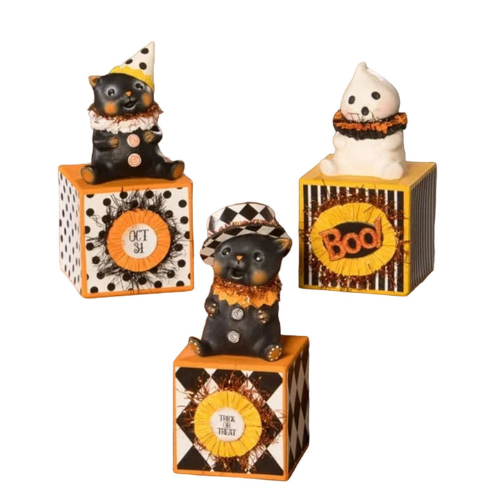 Halloween on Blocks Set of 3 by Bethany Lowe - New for 2024