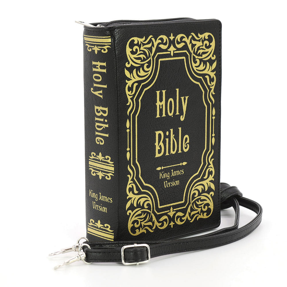 Holy Bible Kjv Book Clutch Bag In Vinyl by Book Bags