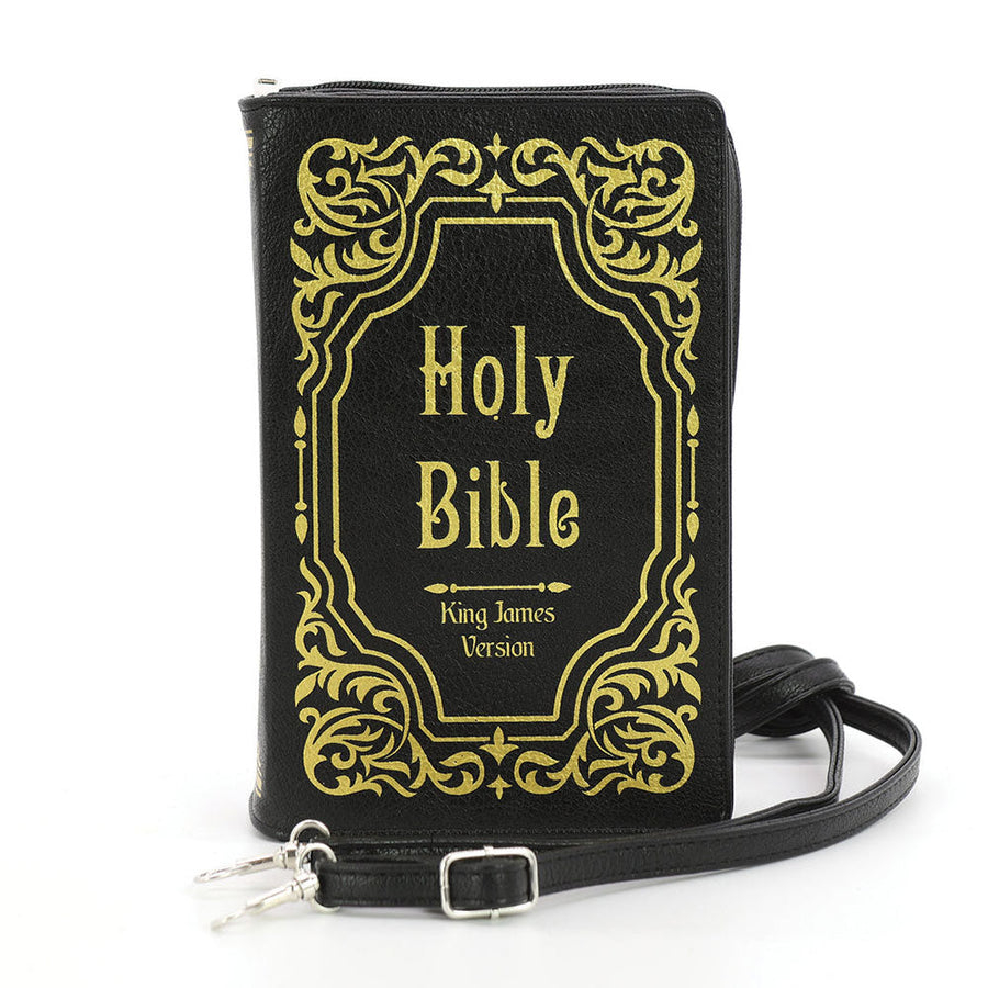 Holy Bible Kjv Book Clutch Bag In Vinyl by Book Bags