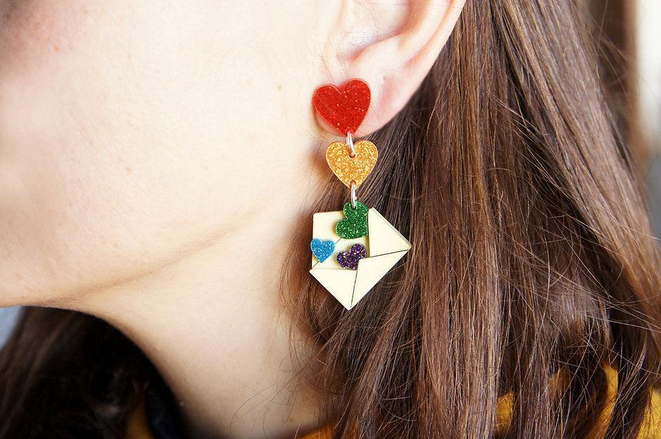 Love Letters Earrings by Laliblue - Rainbow - Quirks!