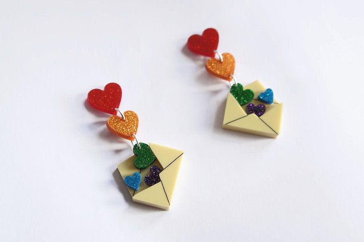 Love Letters Earrings by Laliblue - Rainbow - Quirks!