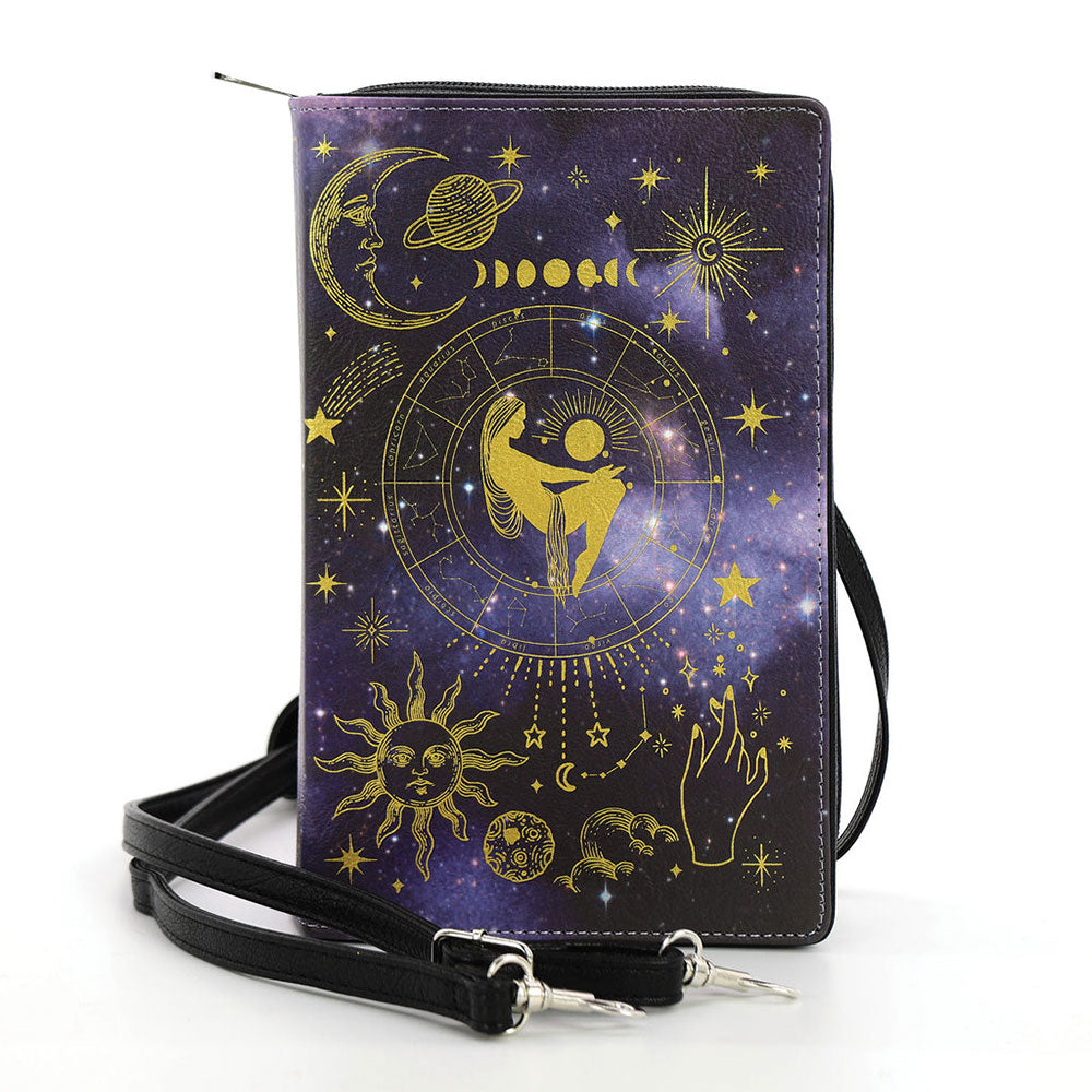 The Moon Child Clutch Bag In Vinyl by Book Bags