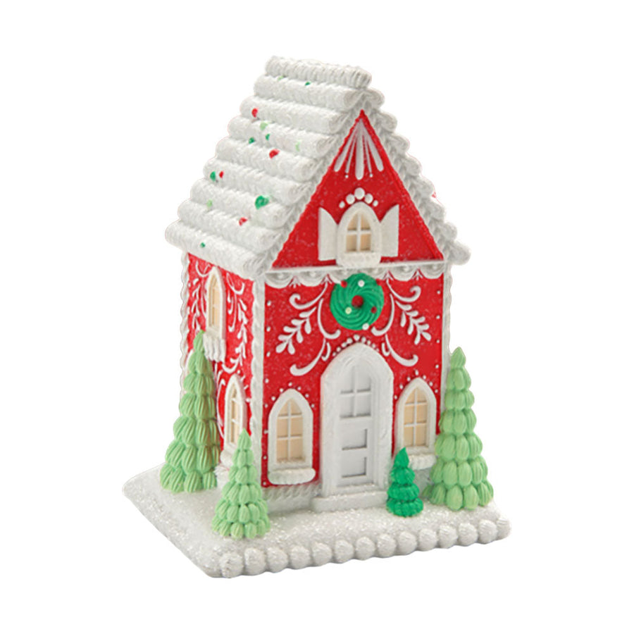 10" Red Gingerbread House by December Diamonds image