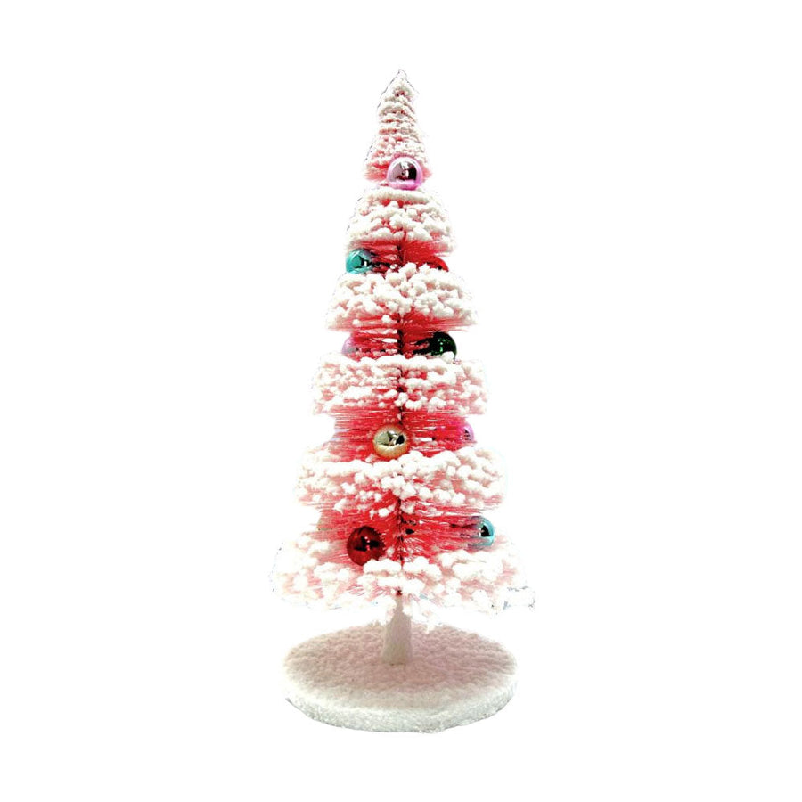13" Pink Layered Sisal Tree w/Balls - NEW 2024 by December Diamonds image