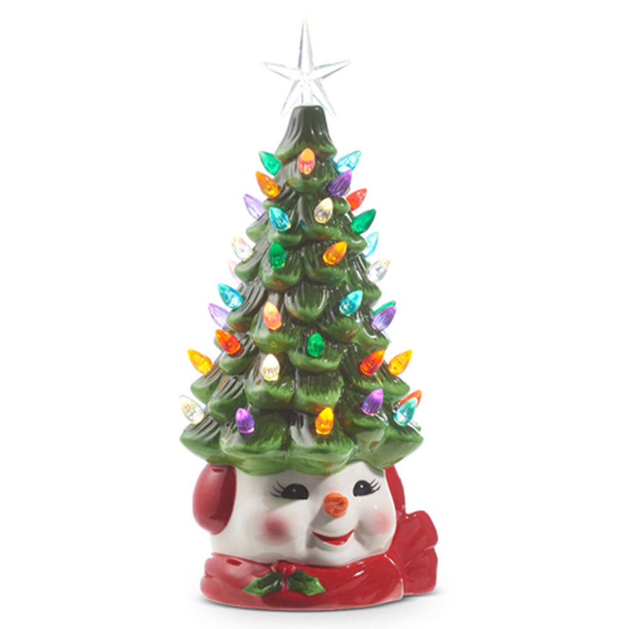 13" Vintage Snowman Lighted Tree by Raz Imports