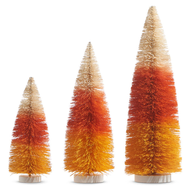 15" Candy Corn Bottle Brush Trees  by Raz Imports image