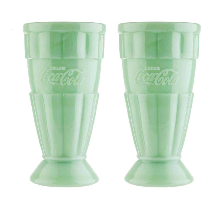 Coca-Cola Jadeite Malt Tumbler, 16 oz Set of 2, Jadeite Glass