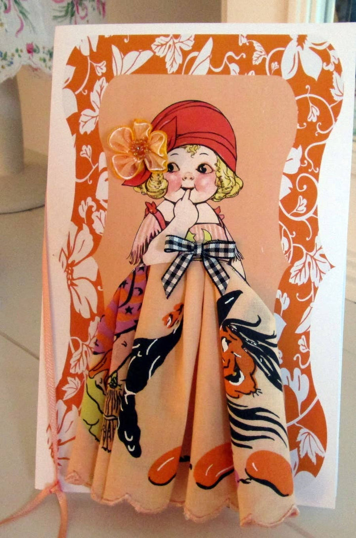 Wanda The Witch Paper Doll Hanky Card