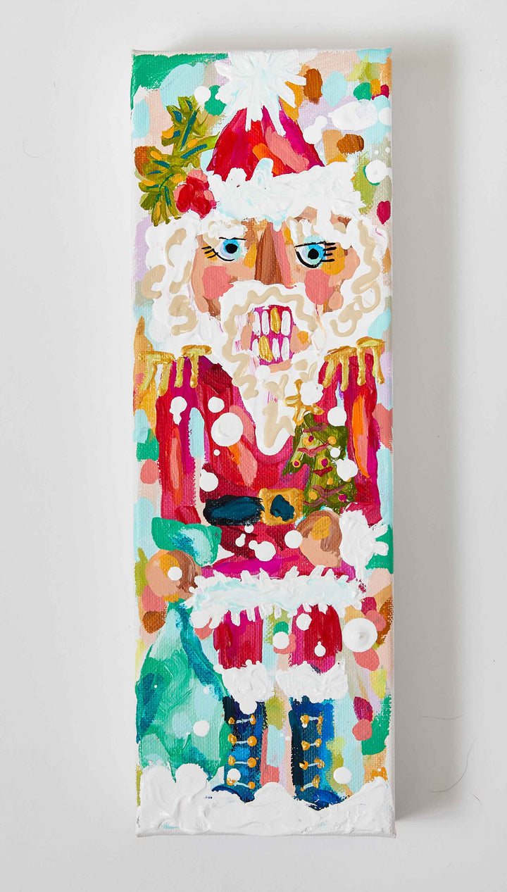 Santa Nutcracker Christmas Painting: 4x12