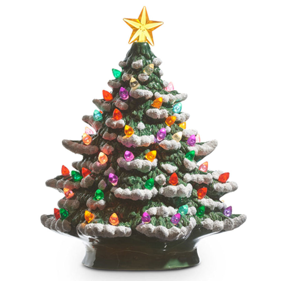 8" With Timer Vintage Lighted Tree by Raz Imports