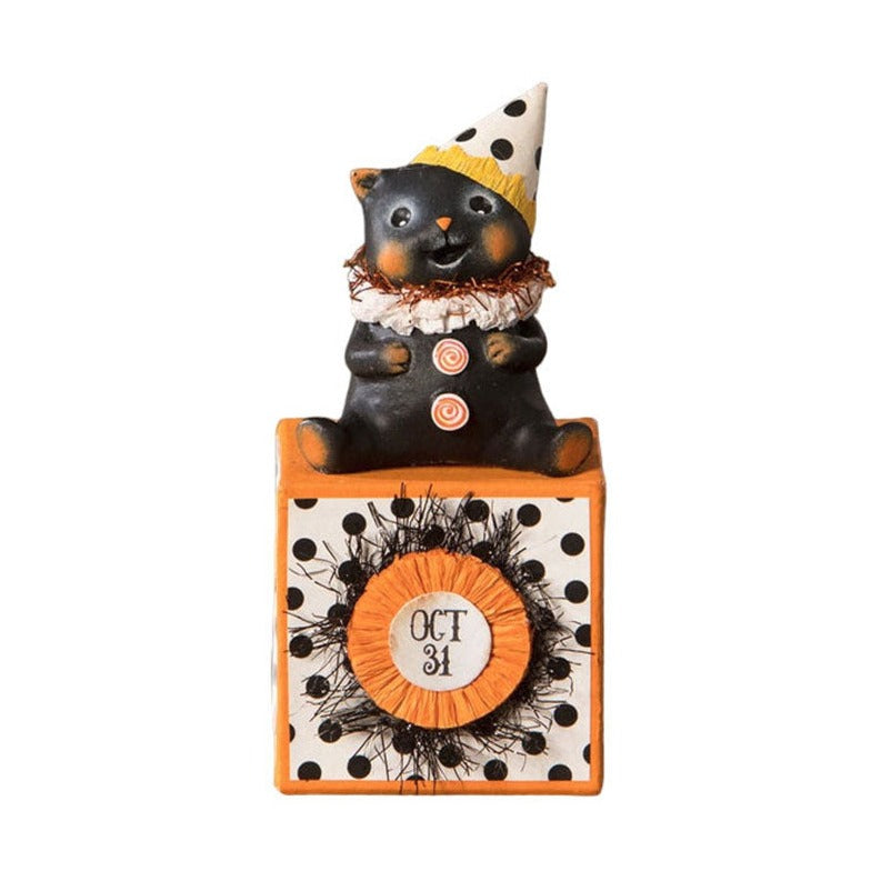 Party Hat Kitty on Block by Bethany Lowe image