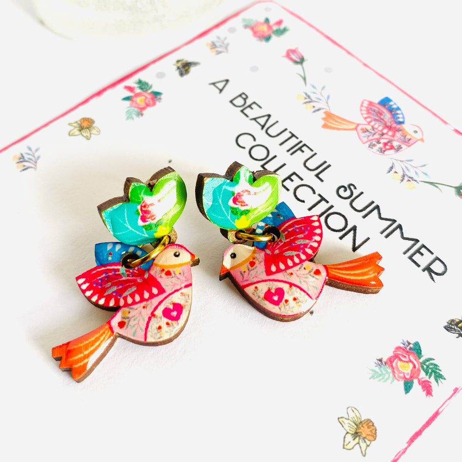 Love Bird Large Statement Earrings by Rosie Rose Parker