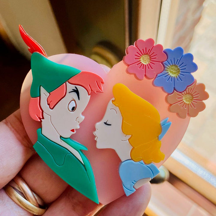 Cartoon Collection - "What is a Kiss?" Acrylic Brooch by Makokot Design