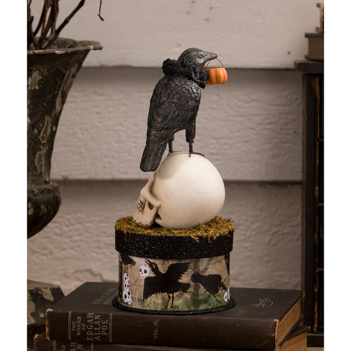 Crow and Skull on Box by Bethany Lowe image 1