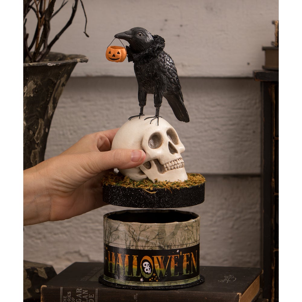 Crow and Skull on Box by Bethany Lowe image 2