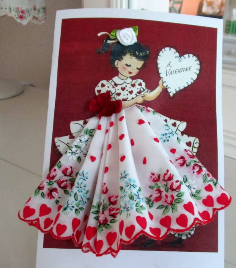 Valentine Keepsake Hankie Cards: A Valentine