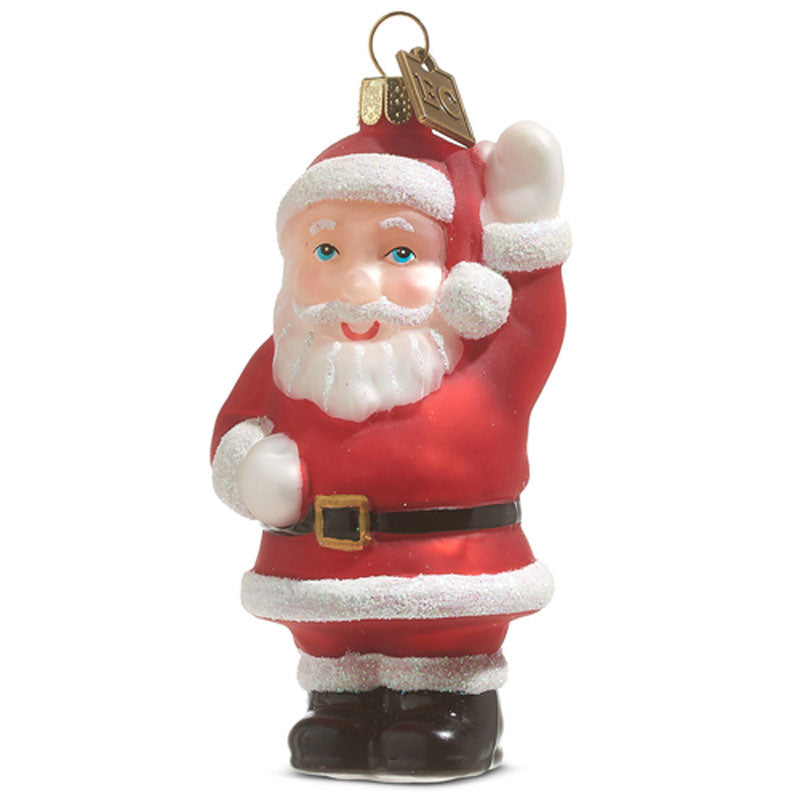 EC 3.5" Waving Santa Blow Mold Ornament  by Raz Imports image