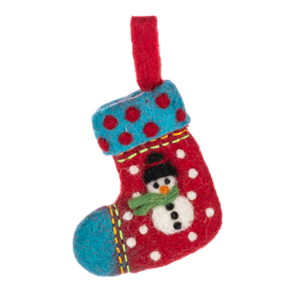 Embroidered Santa & Snowman Stocking Ornaments (4 pc. ppk.) by Ganz image 1