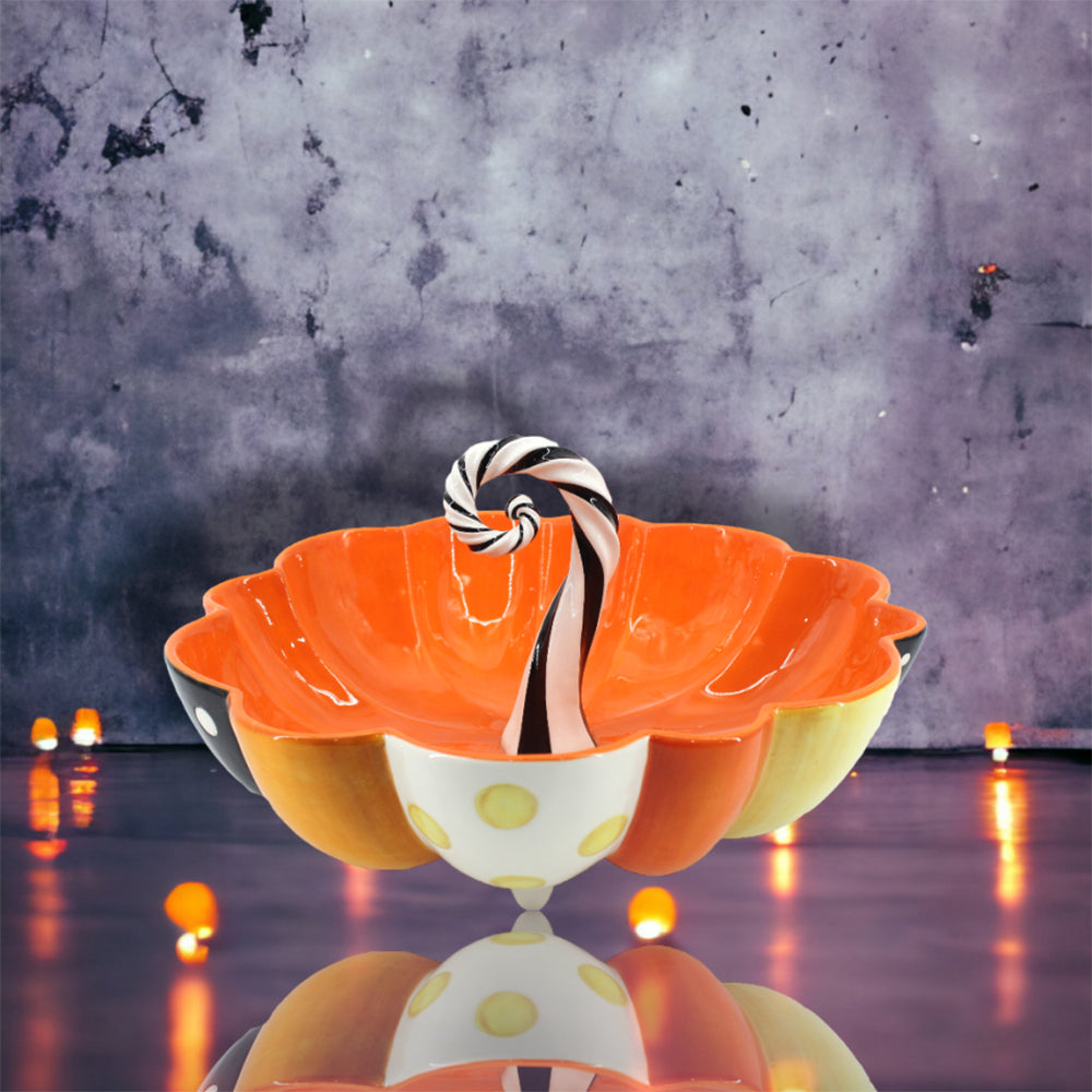Halloween Carnival Pumpkin Serving Bowl by December Diamonds