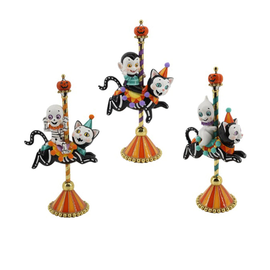 Halloween Carnival Set of 3 Carousel Kids in Costumes by December Diamonds