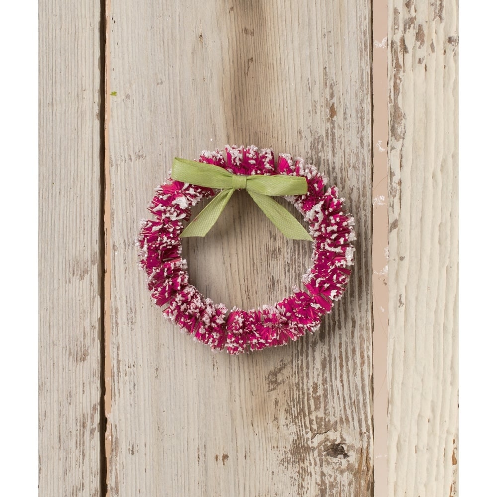 Hot Pink Wreath with Green Bowby Bethany Lowe