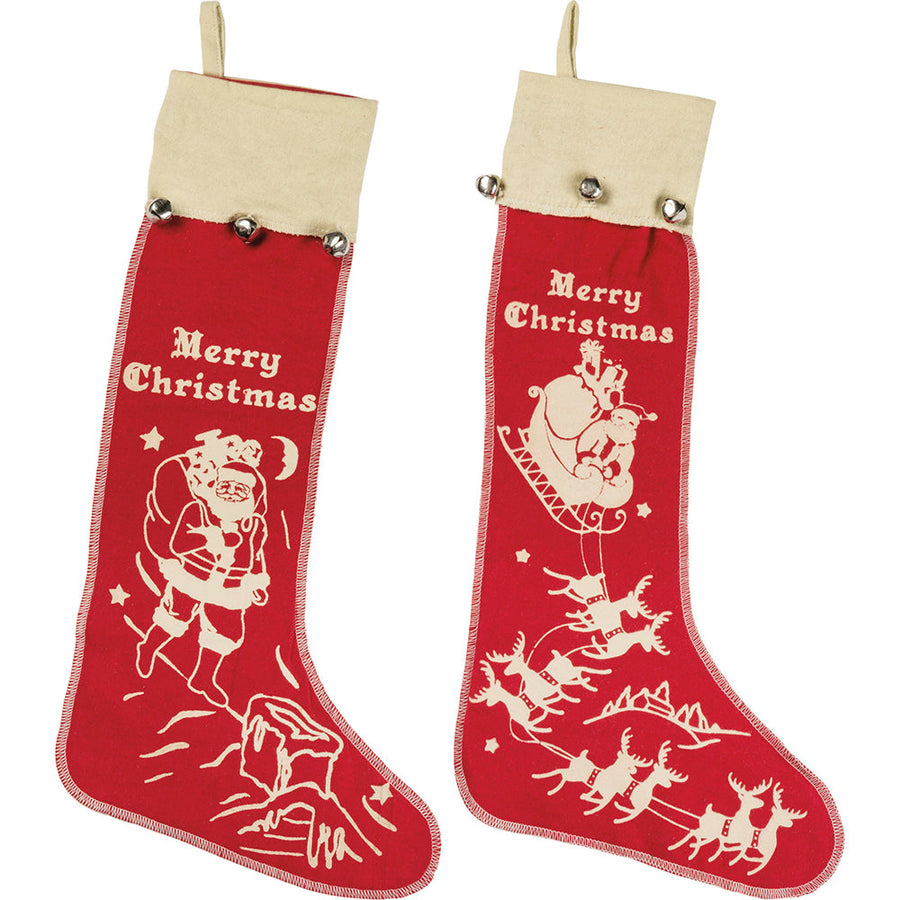 Large Bell Stocking Set By Primitives by Kathy