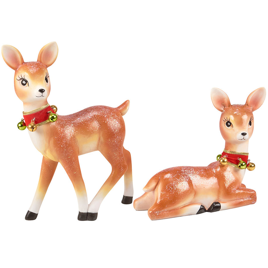 Retro Christmas Deer Figurine Set By Primitives by Kathy