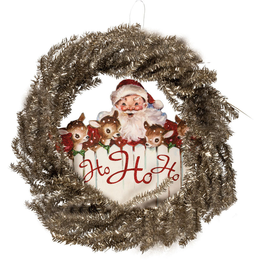 Retro Santa Tinsel Wreath by Primitives by Kathy